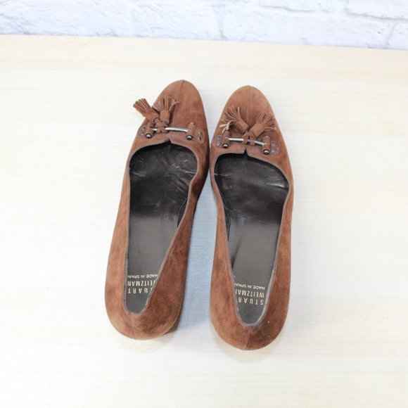 Stuart Weitzman Brown Suede Slip-on Wedge Casual Shoes Size 11 N - Picture 6 of 9